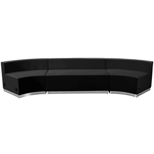 Melrose White |#| 3 PC White LeatherSoft Modular Reception Configuration w/Taut Back &Seat