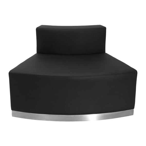 Black |#| 3 PC Black LeatherSoft Modular Reception Configuration w/Taut Back &Seat