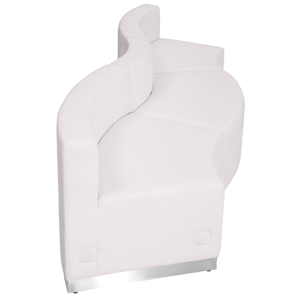 Melrose White |#| 3 PC White LeatherSoft Modular Reception Configuration w/Taut Back &Seat