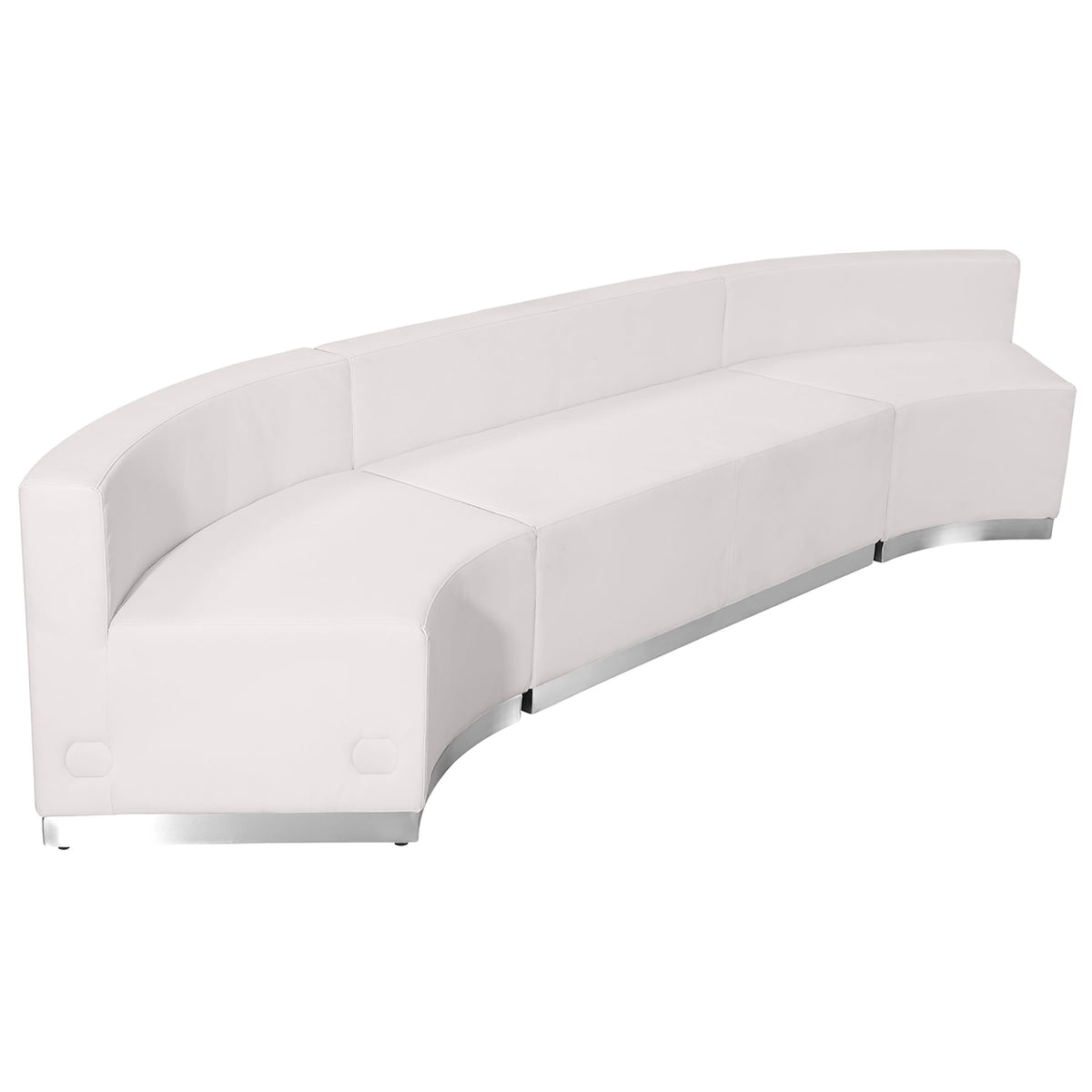 Melrose White |#| 3 PC White LeatherSoft Modular Reception Configuration w/Taut Back &Seat