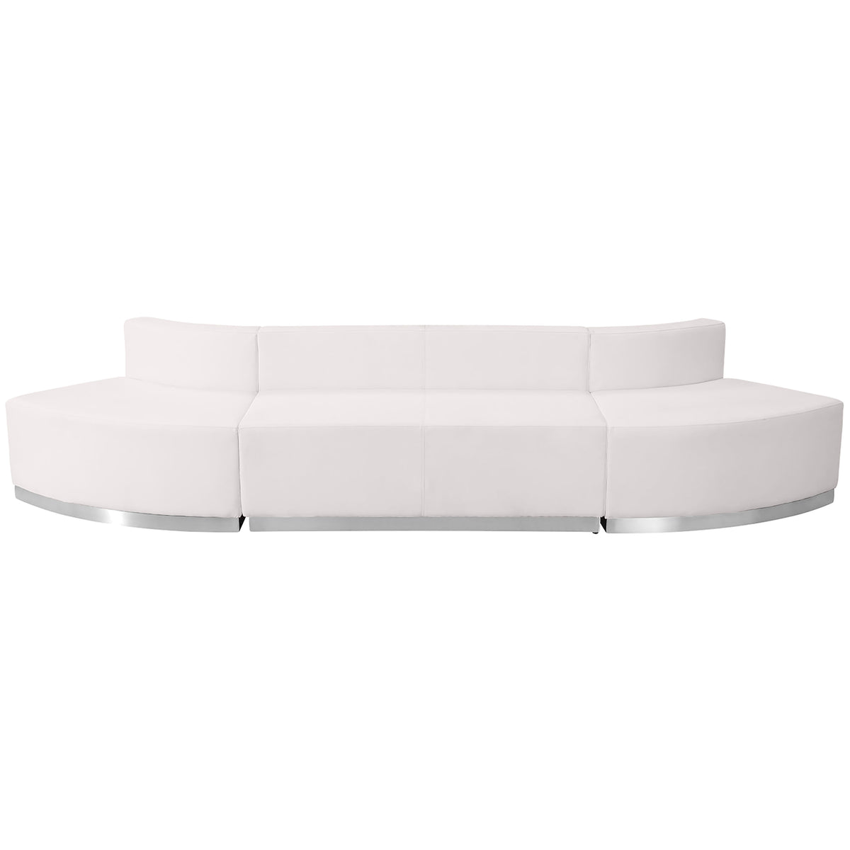 Melrose White |#| 3 PC White LeatherSoft Modular Reception Configuration w/Taut Back &Seat
