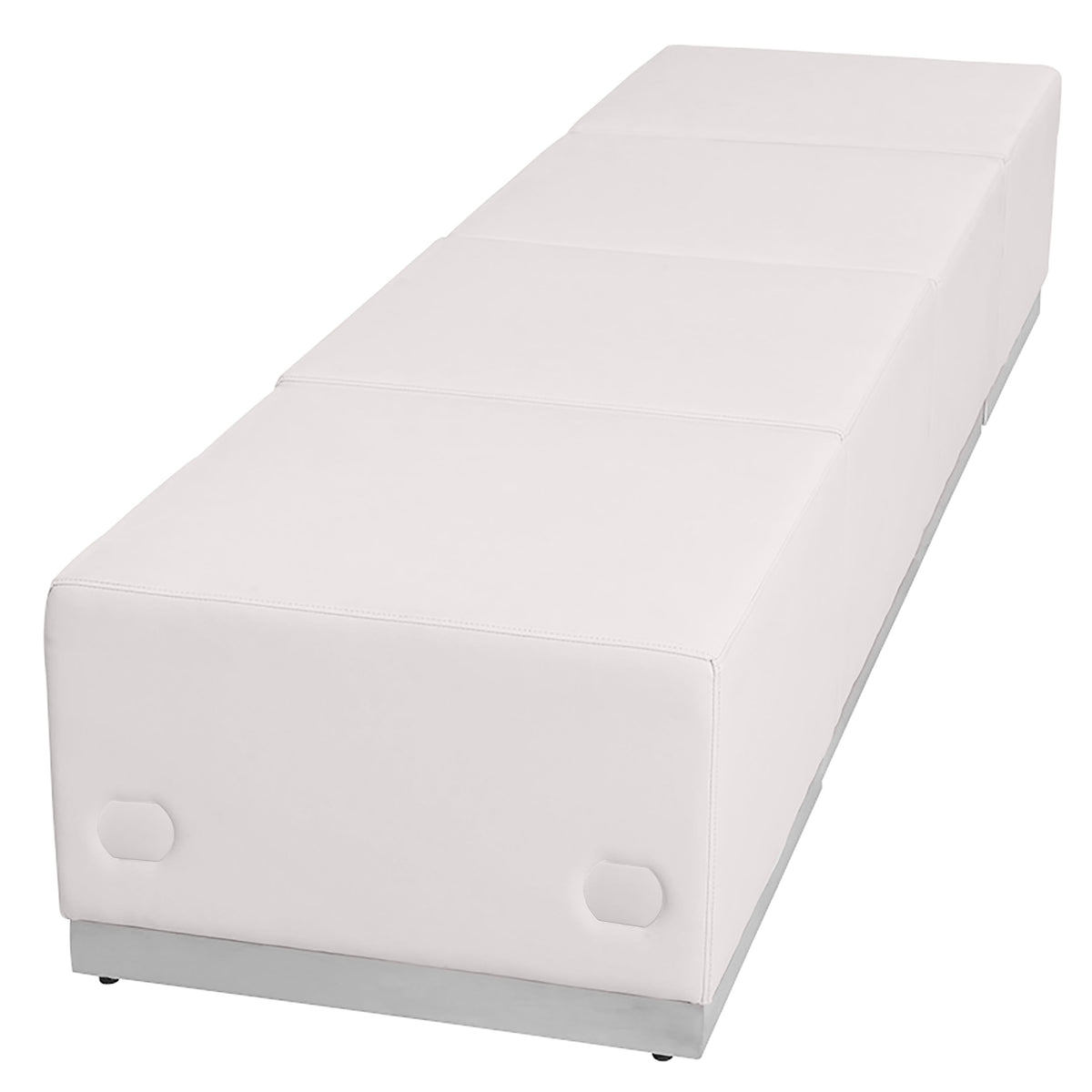 Melrose White |#| 4 PC White LeatherSoft Modular Reception Configuration w/Taut Back &Seat