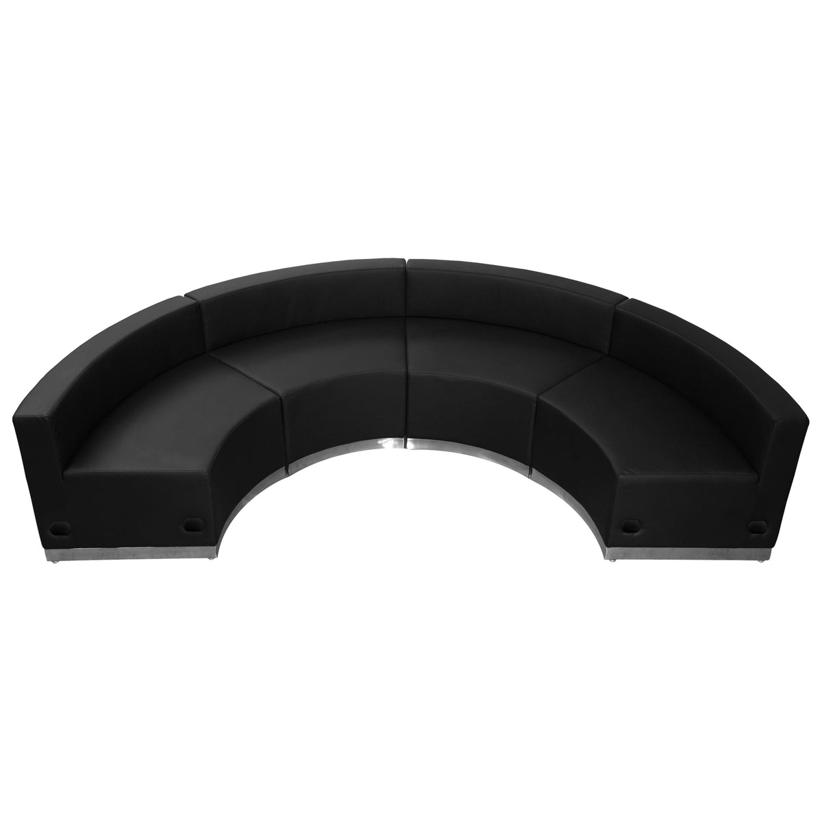 Black |#| 4 PC Black LeatherSoft Modular Reception Configuration w/Taut Back &Seat