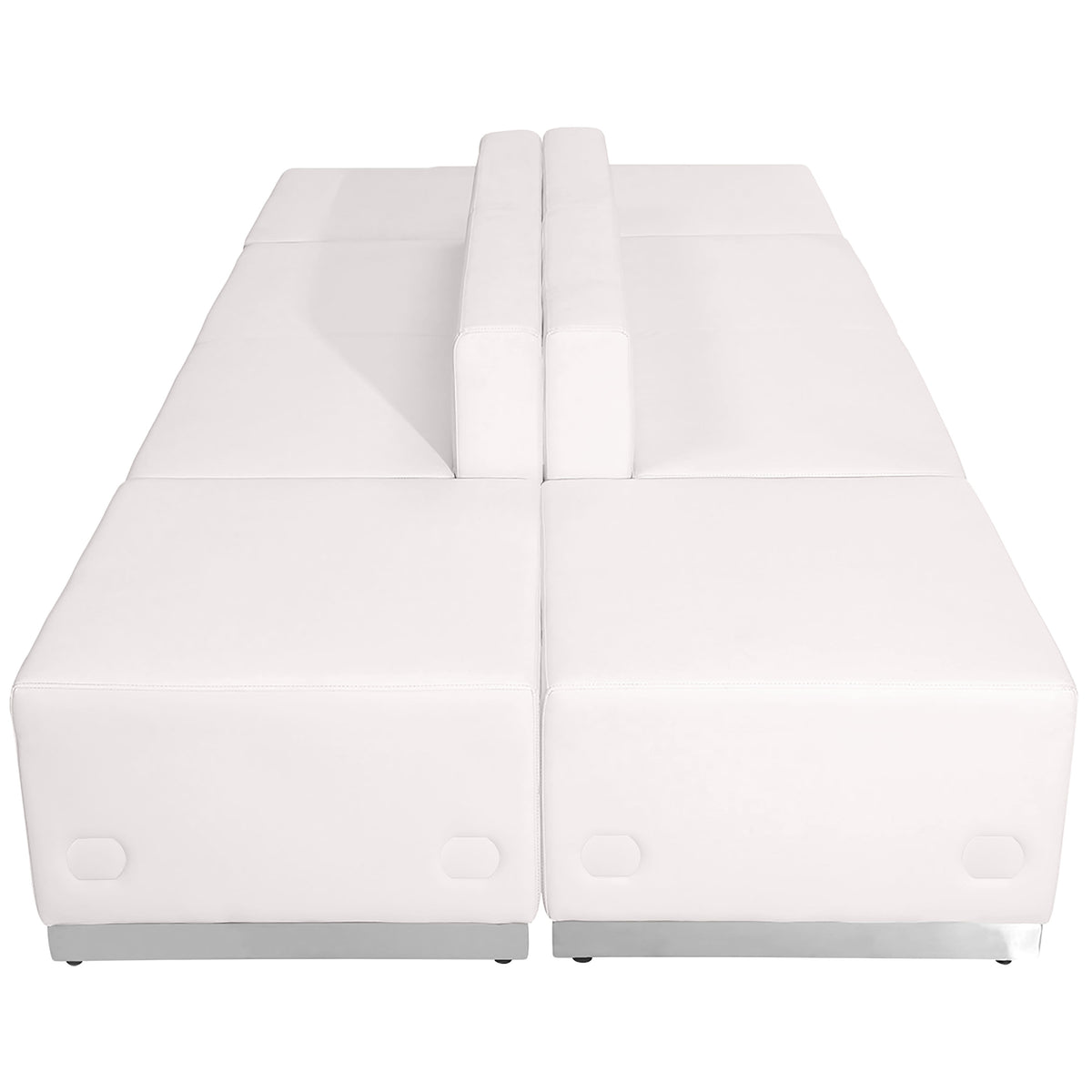 Melrose White |#| 6 PC White LeatherSoft Modular Reception Configuration w/Taut Back &Seat