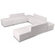 Melrose White |#| 7 PC White LeatherSoft Modular Reception Configuration w/Taut Back &Seat