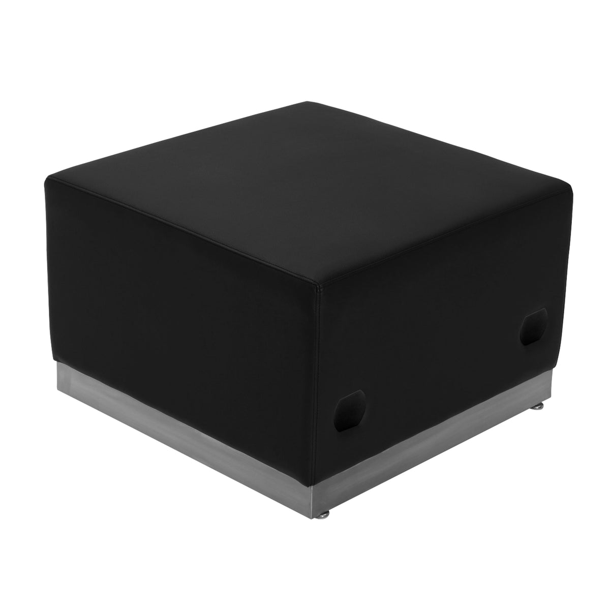 Black |#| 7 PC Black LeatherSoft Modular Reception Configuration w/Taut Back &Seat