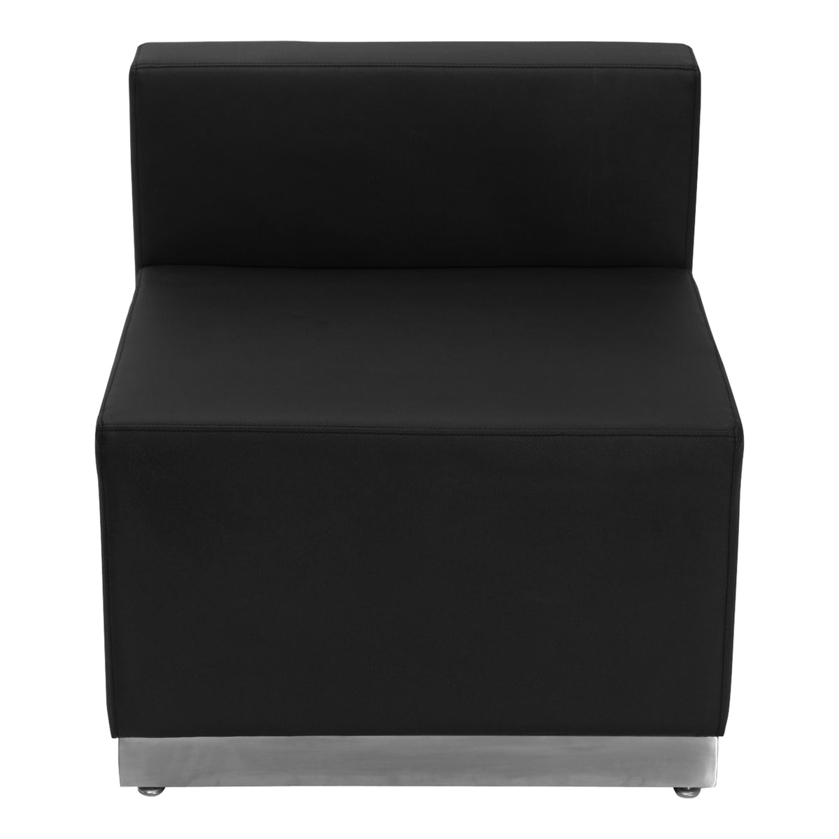 Black |#| 9 PC Black LeatherSoft Modular Reception Configuration w/Taut Back &Seat