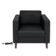 Black |#| 3 PC Commercial Seating Set with Outlets/USB/USB-C Ports in Black LeatherSoft