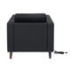 Black |#| 3 PC Commercial Seating Set with Outlets/USB/USB-C Ports in Black LeatherSoft