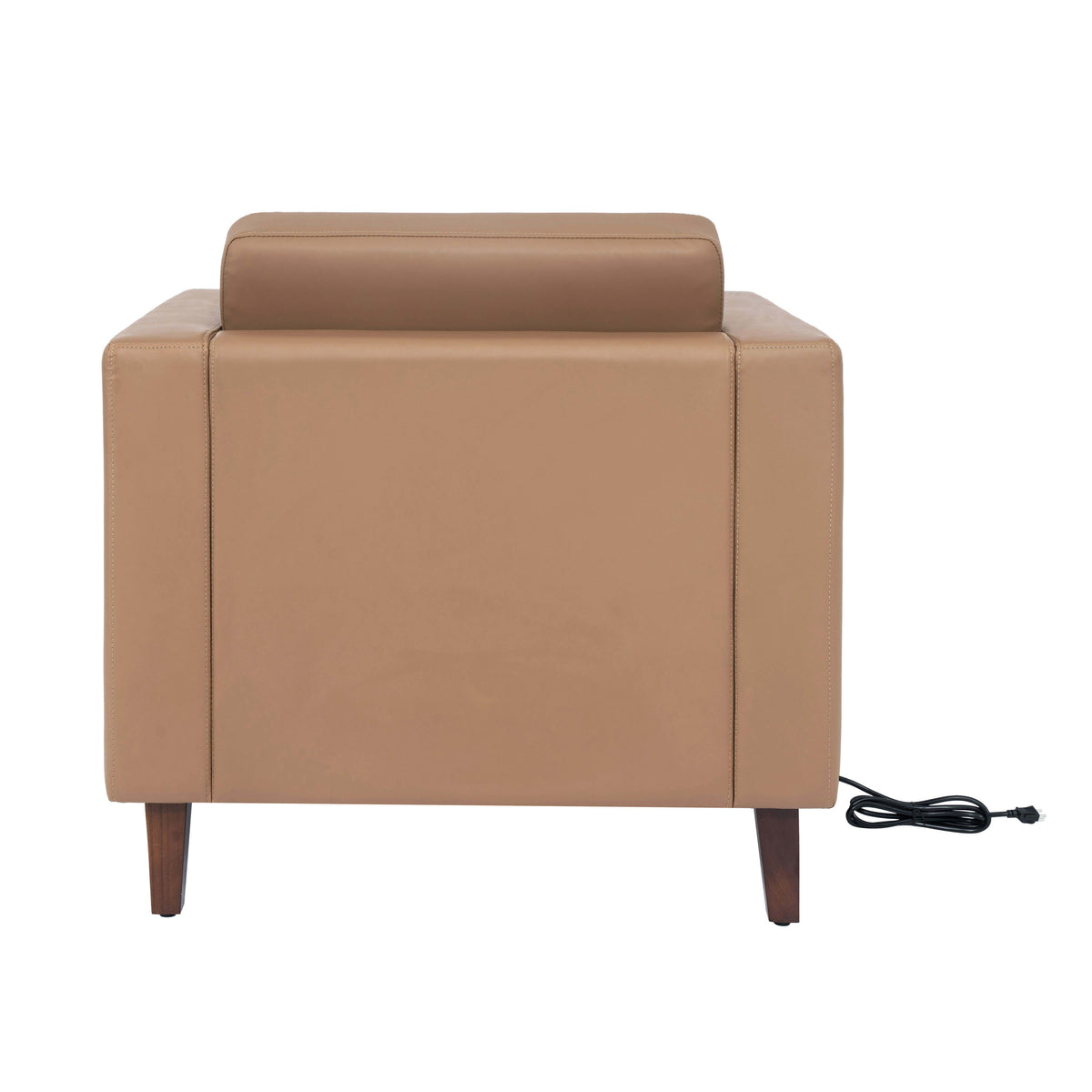Cognac |#| 3 PC Commercial Seating Set with Outlets/USB/USB-C Ports in Cognac LeatherSoft