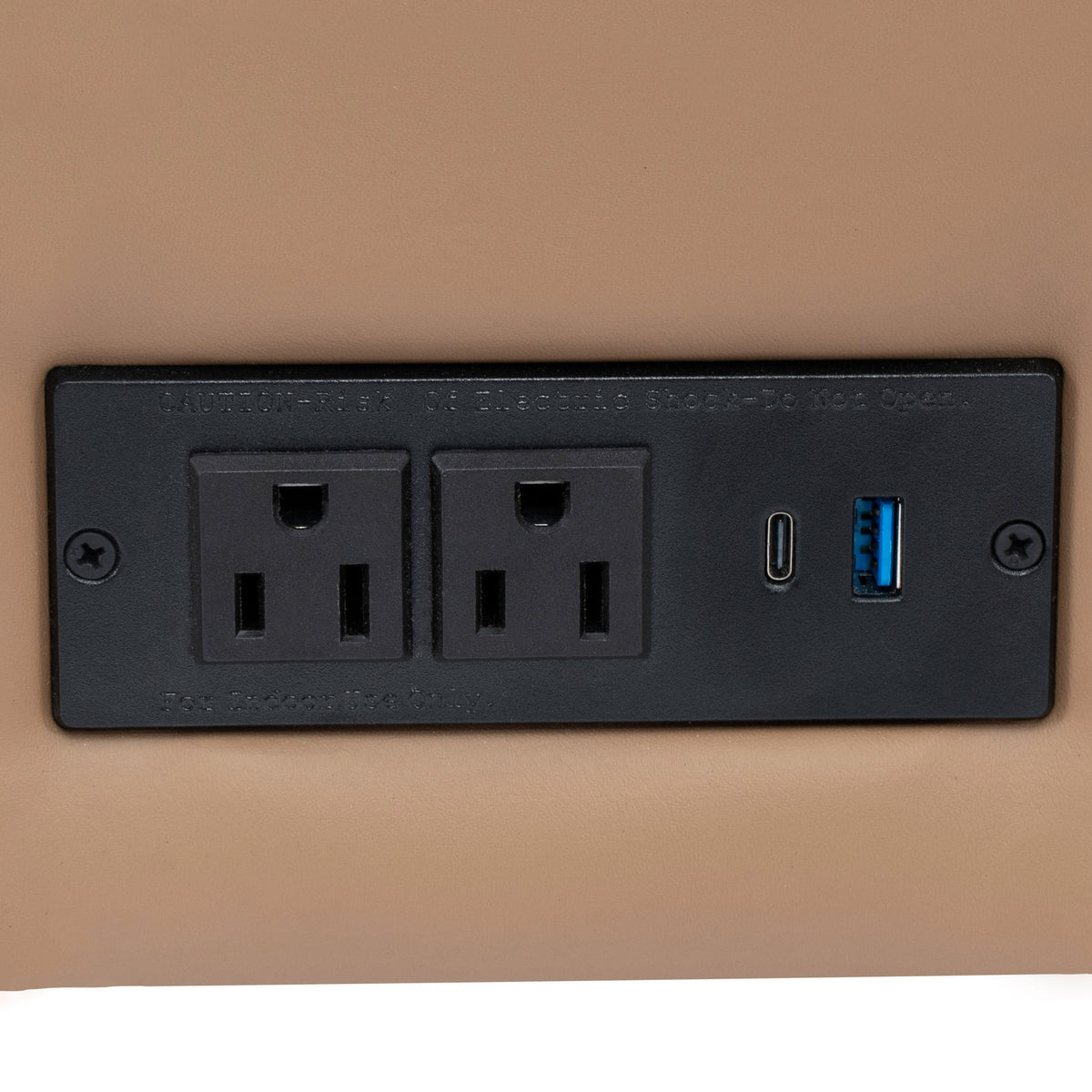 Cognac |#| Commercial Modular Left Arm Chair with AC/USB/USB-C Chargers-Cognac LeatherSoft