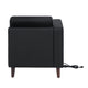 Black |#| Commercial Modular Left Arm Chair with AC/USB/USB-C Chargers-Black LeatherSoft