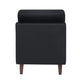 Black |#| Commercial Modular Armless Middle Chair with Solid Wood Legs-Black LeatherSoft