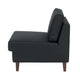 Black |#| Commercial Modular Armless Middle Chair with Solid Wood Legs-Black LeatherSoft