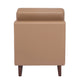 Cognac |#| Commercial Modular Armless Middle Chair with Solid Wood Legs-Cognac LeatherSoft
