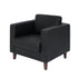 Black |#| Commercial Lobby Chair with Outlets/USB/USB-C Charging Ports-Black LeatherSoft