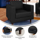 Black |#| Commercial Lobby Chair with Outlets/USB/USB-C Charging Ports-Black LeatherSoft
