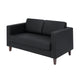 Black |#| Commercial Lobby Loveseat with 2 Outlets/1 USB/1 USB-C Ports-Black LeatherSoft