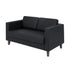 Black |#| Commercial Lobby Loveseat with 2 Outlets/1 USB/1 USB-C Ports-Black LeatherSoft
