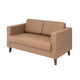 Cognac |#| Commercial Lobby Loveseat with 2 Outlets/1 USB/1 USB-C Ports-Cognac LeatherSoft