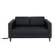 Black |#| Commercial Lobby Loveseat with 2 Outlets/1 USB/1 USB-C Ports-Black LeatherSoft