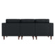 Black |#| Commercial Reception Sofa with Outlets/USB/USB-C Ports in Black LeatherSoft