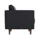Black |#| Commercial Reception Sofa with Outlets/USB/USB-C Ports in Black LeatherSoft