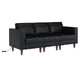 Black |#| Commercial Reception Sofa with Outlets/USB/USB-C Ports in Black LeatherSoft