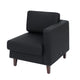 Black |#| Commercial Modular Right Arm Chair with AC/USB/USB-C Chargers-Black LeatherSoft