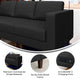 Black |#| Commercial Modular Right Arm Chair with AC/USB/USB-C Chargers-Black LeatherSoft