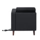 Black |#| Commercial Modular Right Arm Chair with AC/USB/USB-C Chargers-Black LeatherSoft