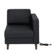 Black |#| Commercial Modular Right Arm Chair with AC/USB/USB-C Chargers-Black LeatherSoft