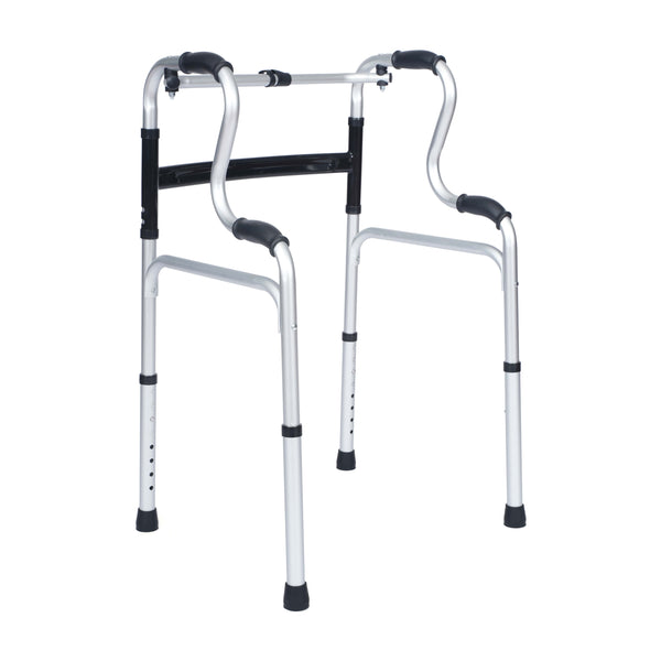 Lightweight Adjustable Height Bi-Level Folding Walker w/ Dual Frame Types in Gry