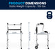 Lightweight Adjustable Height Bi-Level Folding Walker w/ Dual Frame Types in Gry