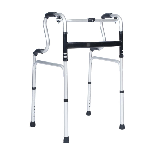 Lightweight Adjustable Height Bi-Level Folding Walker w/ Dual Frame Types in Gry