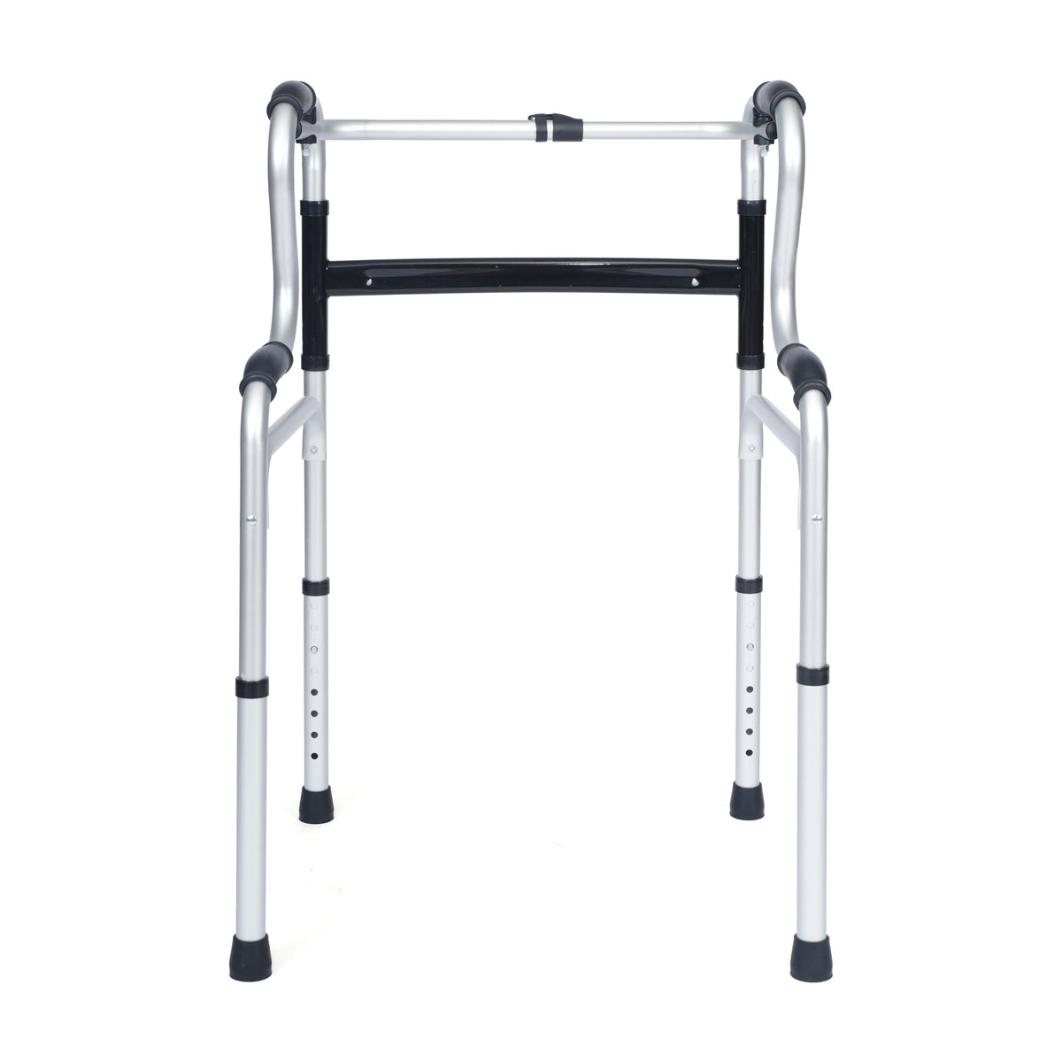 Lightweight Adjustable Height Bi-Level Folding Walker w/ Dual Frame Types in Gry
