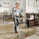Lightweight Adjustable Height Bi-Level Folding Walker w/ Dual Frame Types in Gry