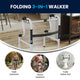 Lightweight Adjustable Height Bi-Level Folding Walker w/ Dual Frame Types in Gry