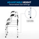 Lightweight Adjustable Height Bi-Level Folding Walker w/ Dual Frame Types in Gry
