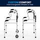 Lightweight Adjustable Height Bi-Level Folding Walker w/ Dual Frame Types in Gry