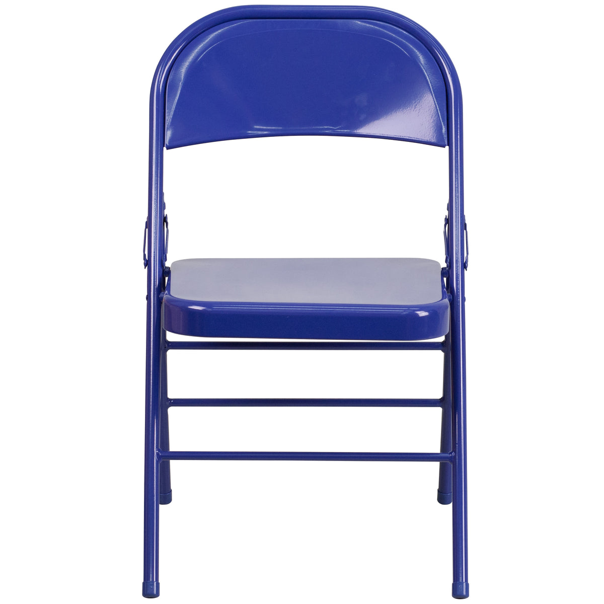 Cobalt Blue |#| Cobalt Blue Triple Braced & Double Hinged Metal Folding Chair - Event Chair