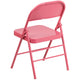 Bubblegum Pink |#| Bubblegum Pink Triple Braced & Double Hinged Metal Folding Chair - Vivid Color