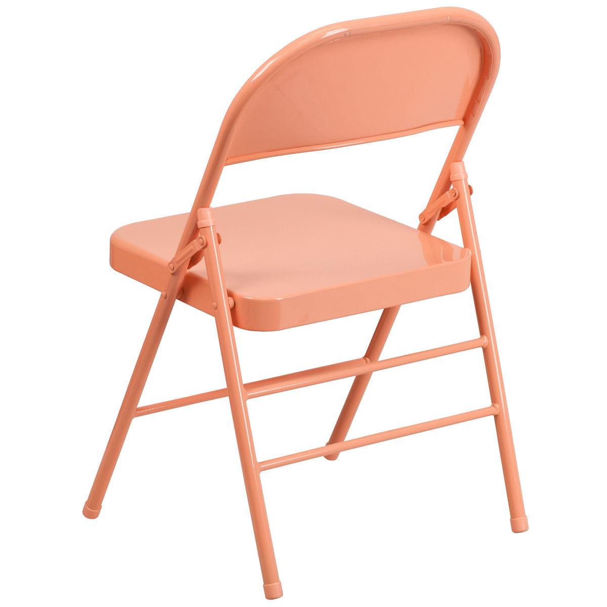 Sedona Coral |#| Sedona Coral Triple Braced & Double Hinged Metal Folding Chair - Event Chair