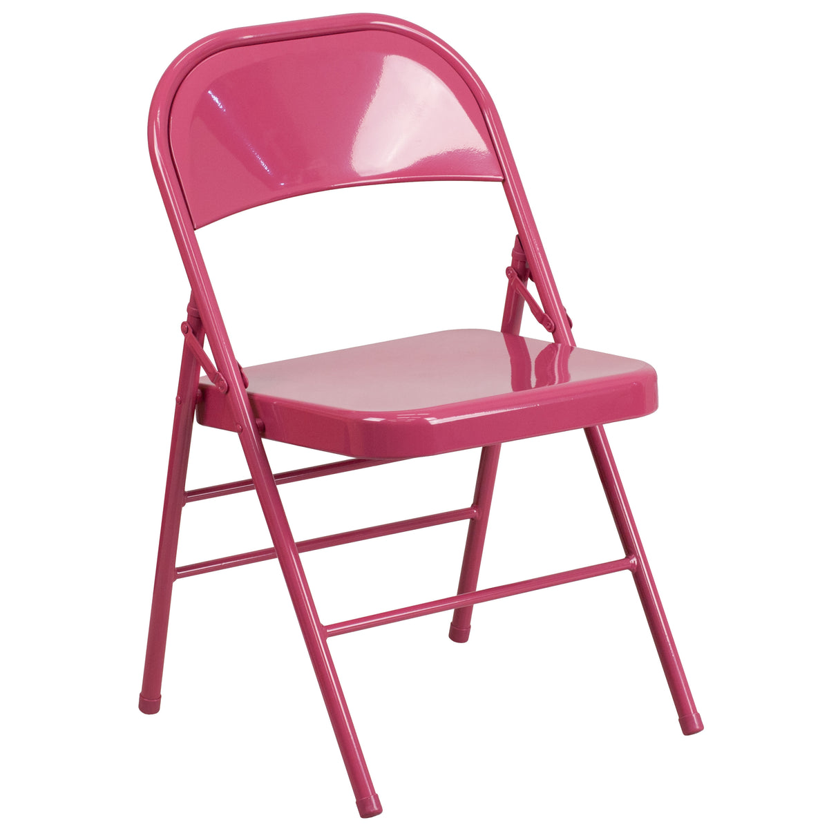 Shockingly Fuchsia |#| Shockingly Fuchsia Triple Braced & Double Hinged Metal Folding Chair-Event Chair