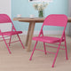 Shockingly Fuchsia |#| Shockingly Fuchsia Triple Braced & Double Hinged Metal Folding Chair-Event Chair