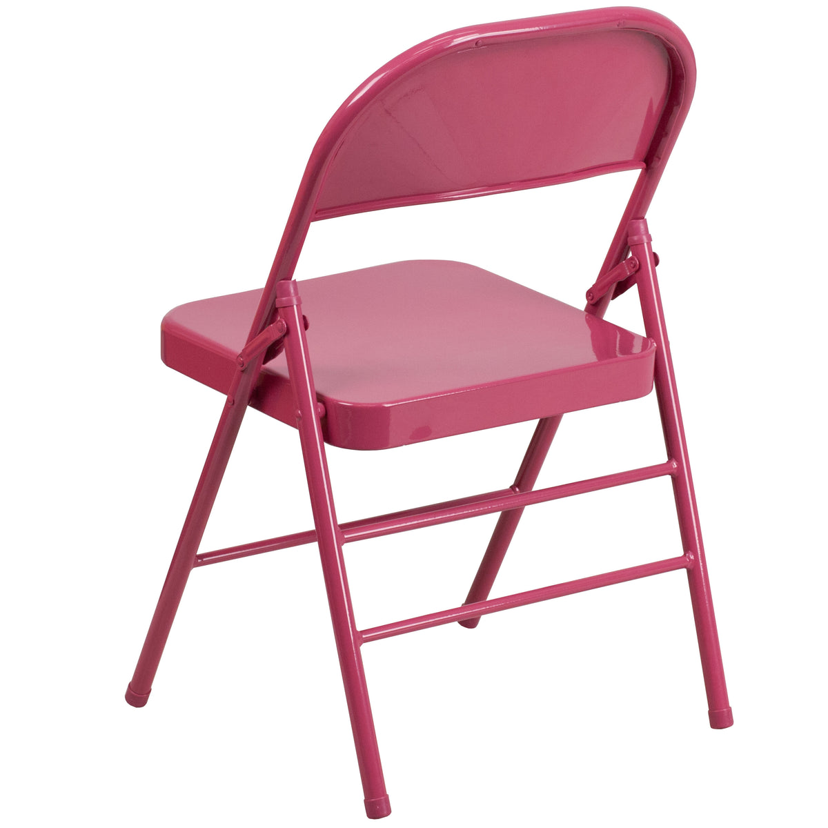 Shockingly Fuchsia |#| Shockingly Fuchsia Triple Braced & Double Hinged Metal Folding Chair-Event Chair