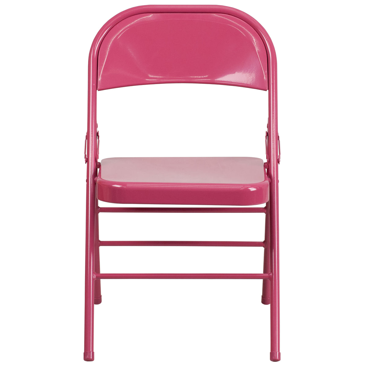 Shockingly Fuchsia |#| Shockingly Fuchsia Triple Braced & Double Hinged Metal Folding Chair-Event Chair