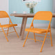 Orange Marmalade |#| Orange Marmalade Triple Braced & Double Hinged Metal Folding Chair - Vivid Color