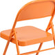 Orange Marmalade |#| Orange Marmalade Triple Braced & Double Hinged Metal Folding Chair - Vivid Color