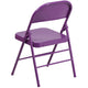 Impulsive Purple |#| Impulsive Purple Triple Braced & Double Hinged Metal Folding Chair - Vivid Color